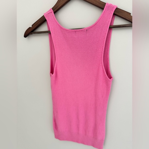 Pink Ribbed Women's Tank Top - Picture 2 of 3